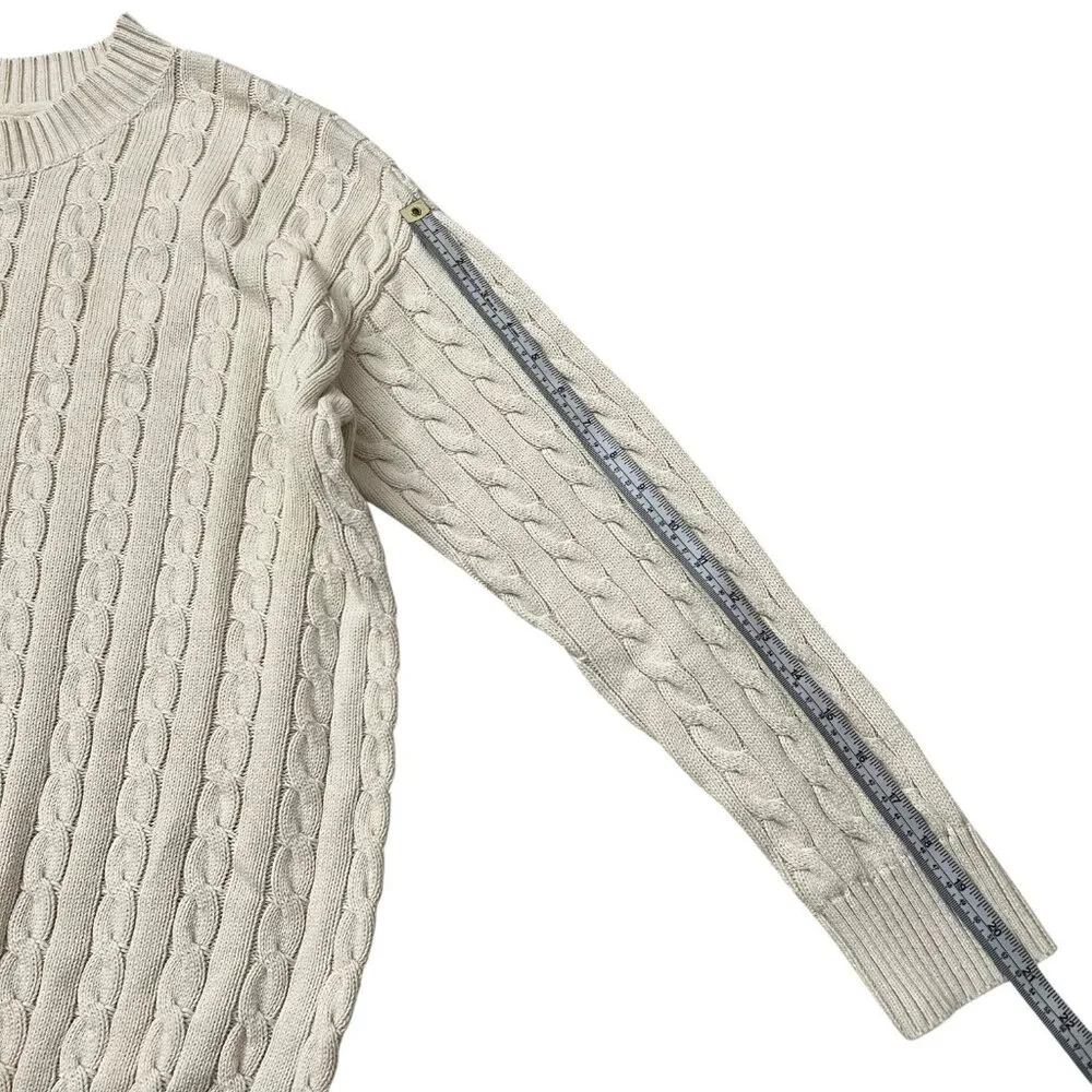 Gap Teen Cable Knit Oversized Fisherman Sweater‎ Cream 18 / 20 XL Organic Cotton